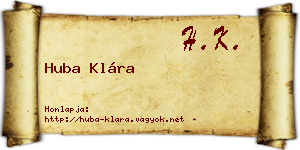 Huba Klára névjegykártya