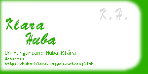 klara huba business card